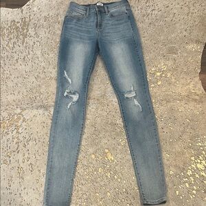 Classic Blue Distressed Skinny Jeans